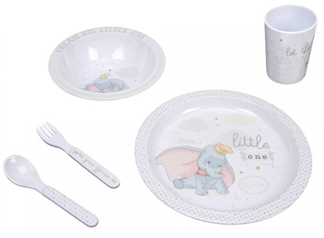 Set de masă din melamină Widdop Disney - Dumbo, 5 piese