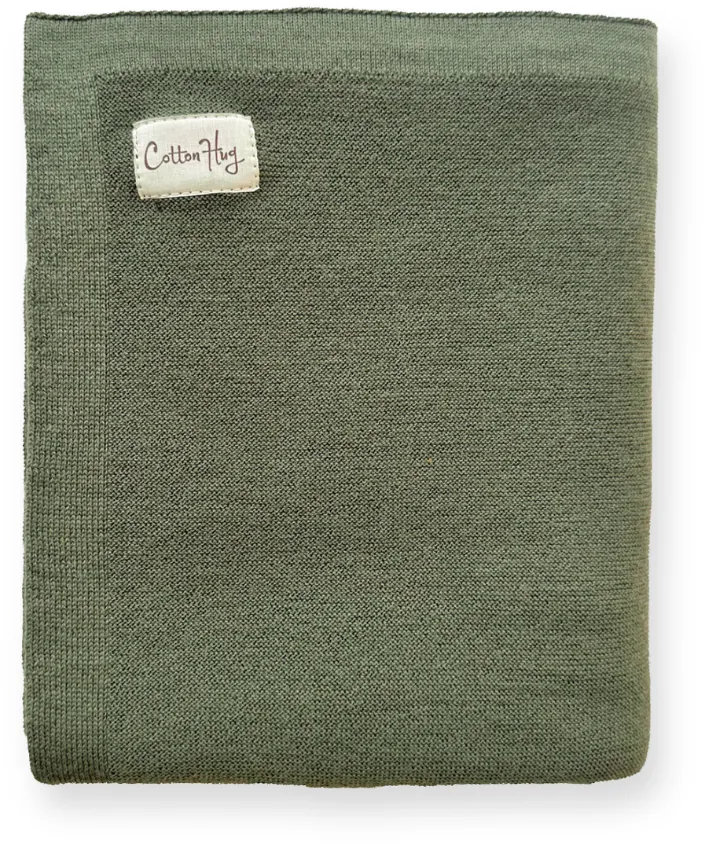 Pătură Merino  Cotton Hug - 80 х 100 cm, măslin