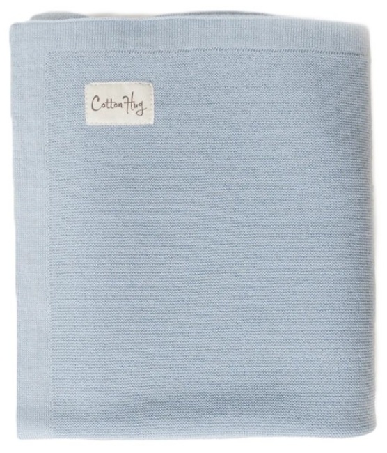 Pătură din lână merinos Cotton Hug - 80 х 100 cm, Ocean