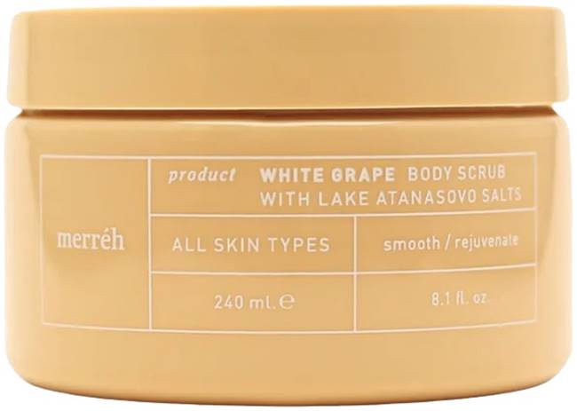 Merréh White Grape Scrub de corp cu săruri naturale, 240 ml