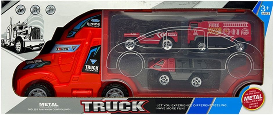 Suport auto din metal Felyx Toys - Cu mașini de pompieri