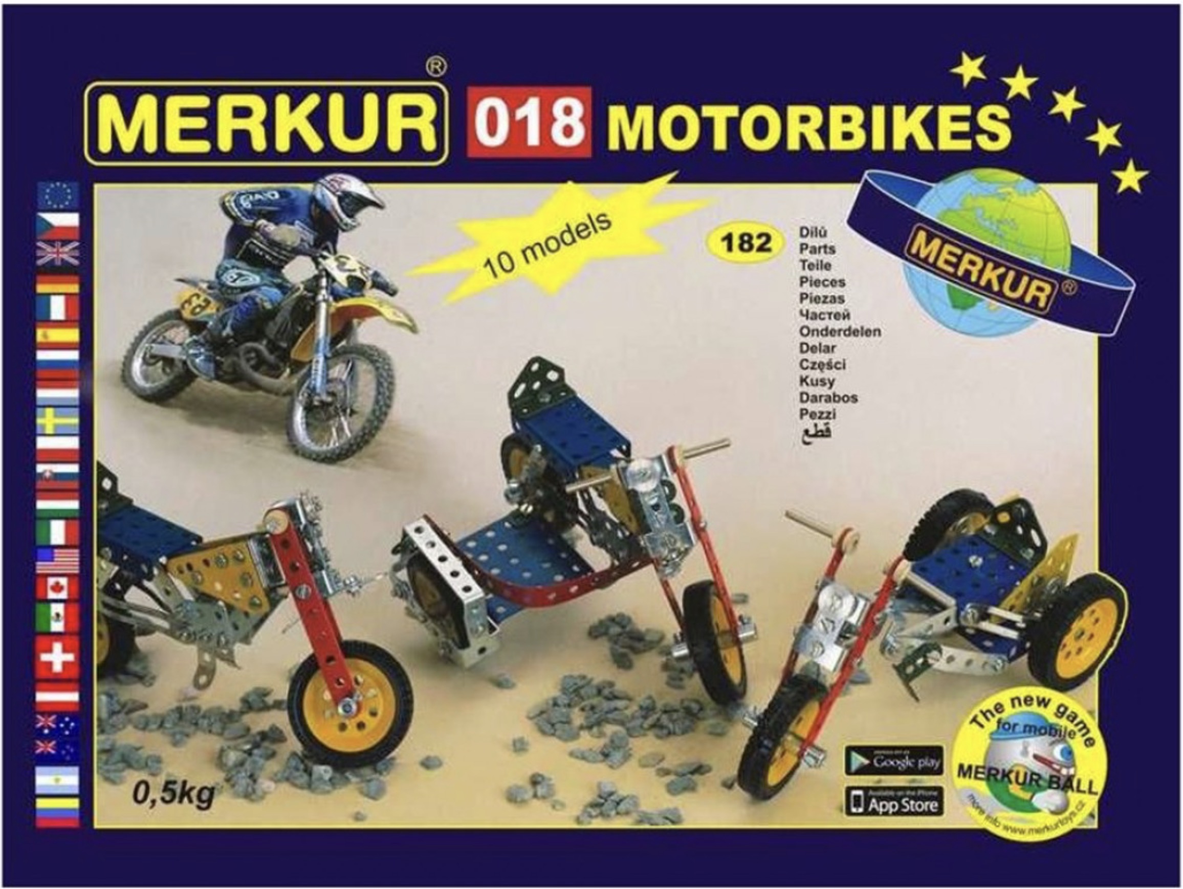 Constructor de metal 10 in 1  Merkur - Motoare, 182 piese