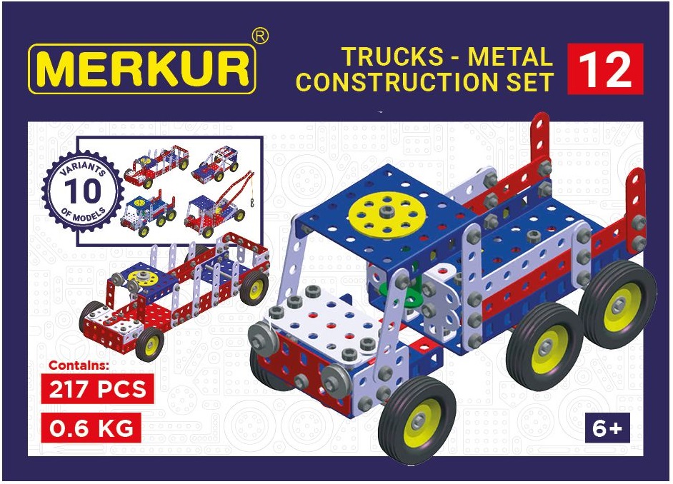 Set de construcție metalic 10 în 1 Merkur - Asistență rutieră, 217 piese