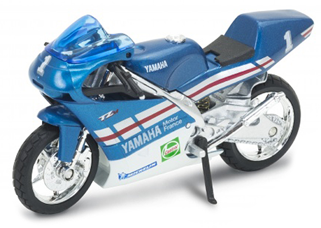 Motocicletă din metal Welly - 1994 Yamaha TZ250M, 1:18, albastru