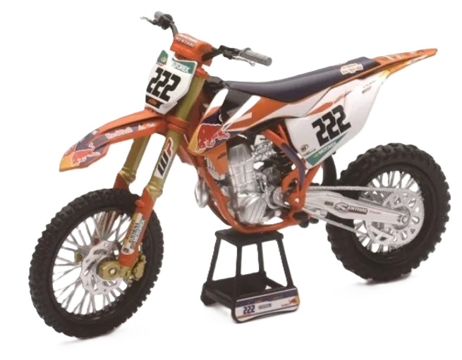 Motocicletă metalică  Newray - Red Bull KTM 450SX-F, Tony Cairoli, 1:10