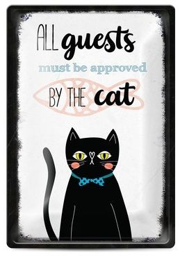 Placa metalica - All guests...CAT
