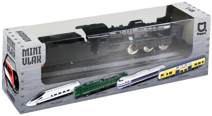 Jucărie din metal Rappa - Locomotivă cu abur, neagră, 15 cm