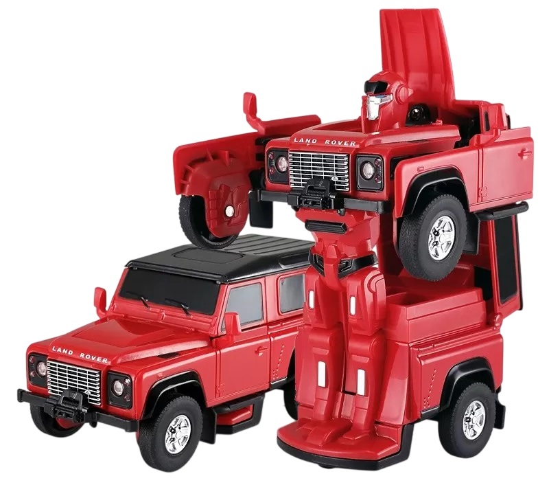 Jucărie metalică  Rastar - Robot transformator /Land Rover Defender, 1:32, rosu
