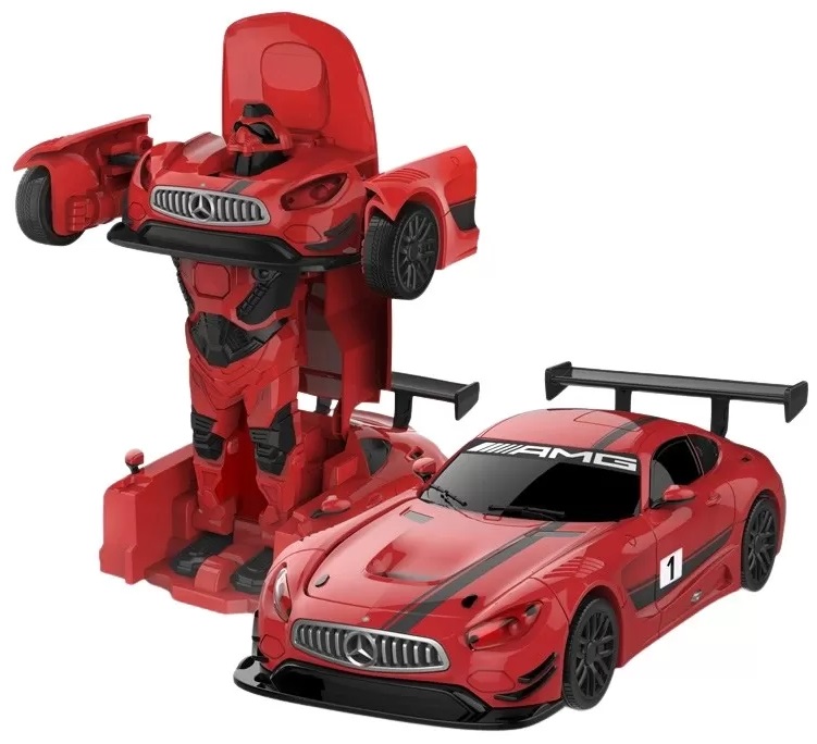 Jucărie metalică  Rastar - Robot transformabil/Mercedes-Benz GT3, 1:32, roșu