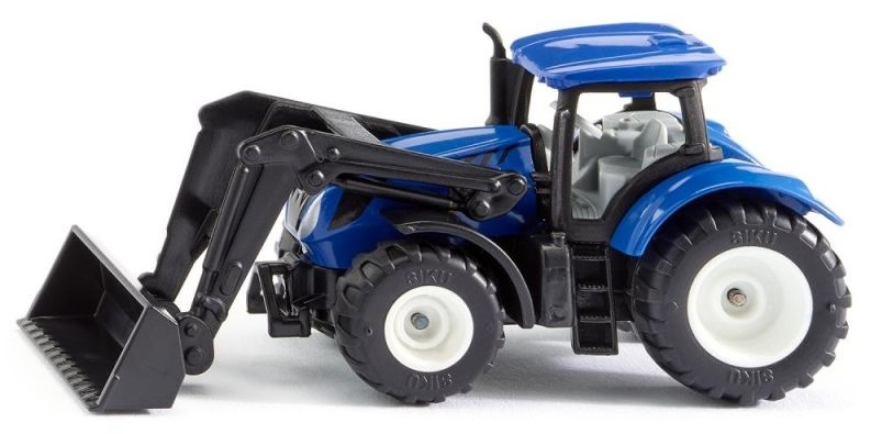 Jucarie metalica Siku - Tractor cu incarcator frontal New Holland, albastru