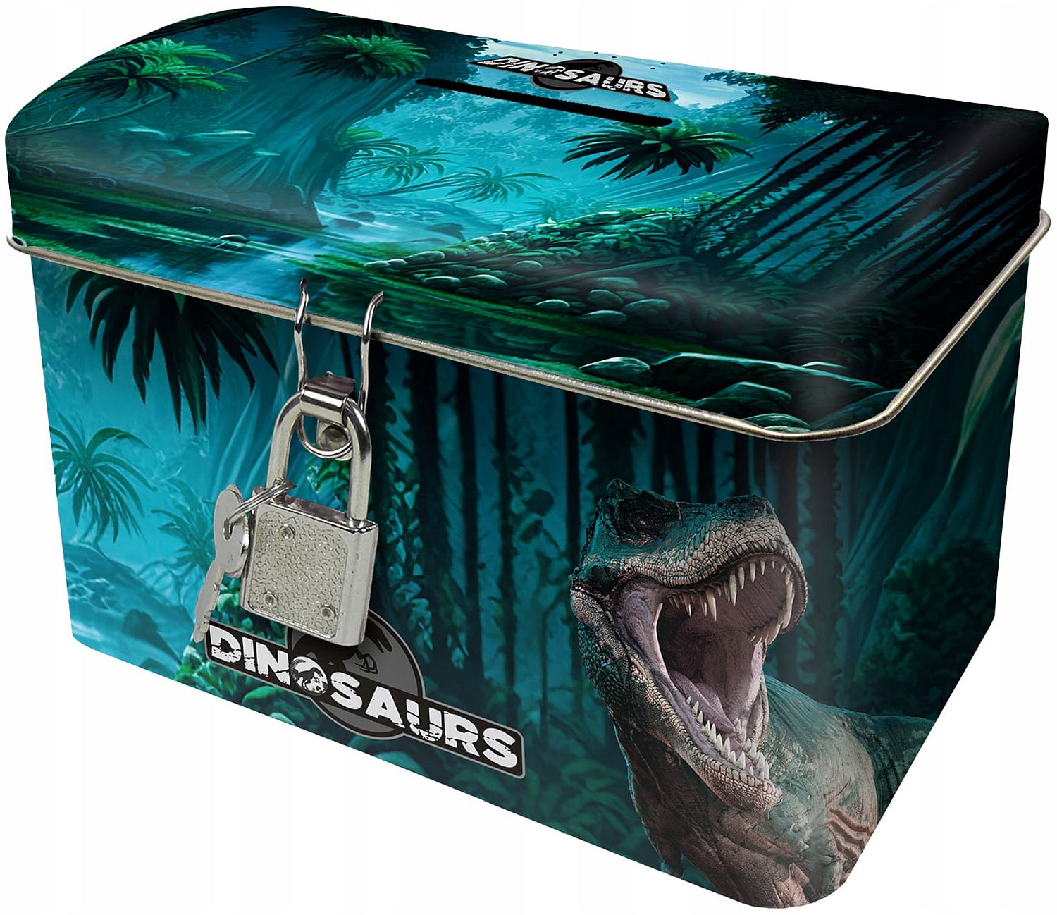 Pușculiță de metal Derform Dinosaurs 19 - Cu lacăt