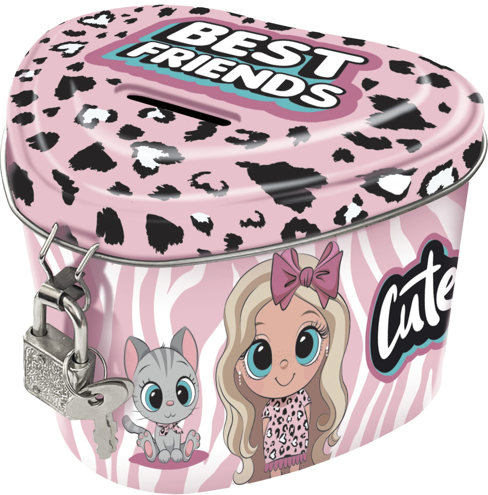 Pușculiță metalică Derform Best Friends 10 - Cu lacăt