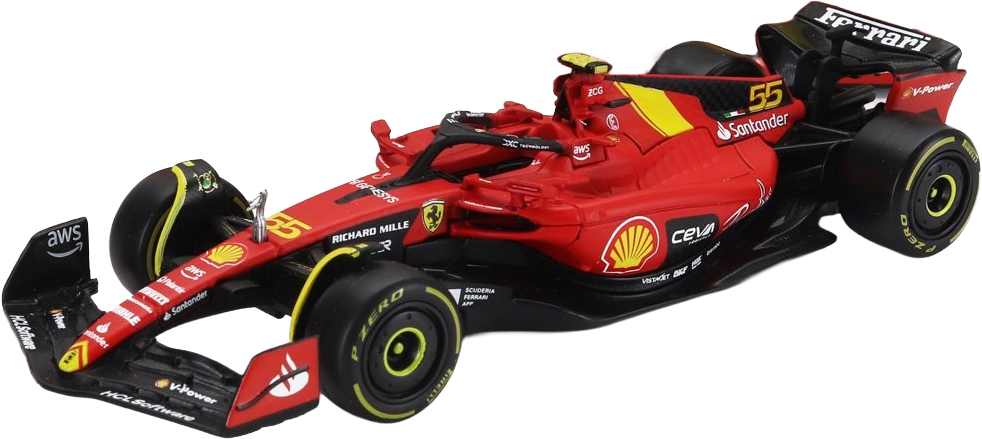 Mașină metalică Bburago - Ferrari F1 SF-23, Team Scuderia Ferrari, # 55 Carlos Sainz, 1:43