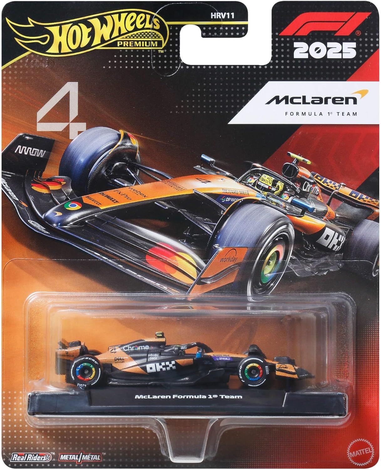 Mașină metalică Hot Wheels - McLaren Formula 1 Team, 4, 1:64