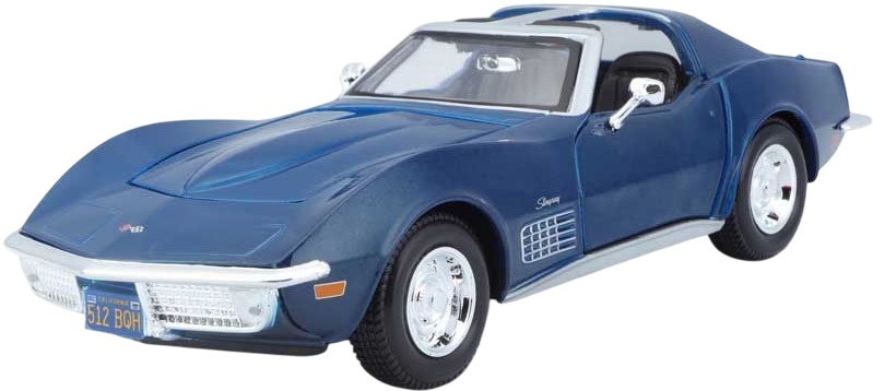 Mașină metalică Maisto Special Edition - Chevrolet Corvette 1970, 1:24, albastru