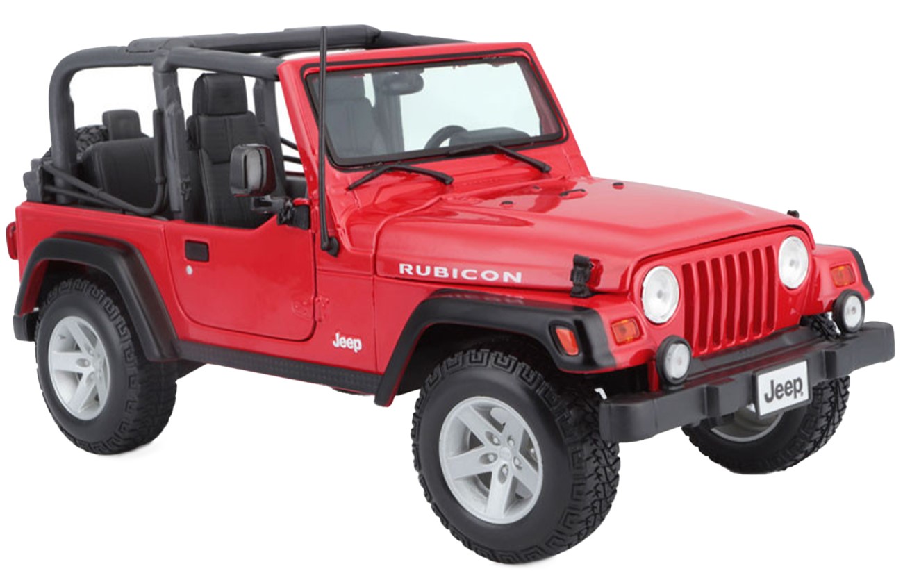 Mașină metalică Maisto Special Edition, Jeep Wrangler Rubicon, 1:18,  roșu