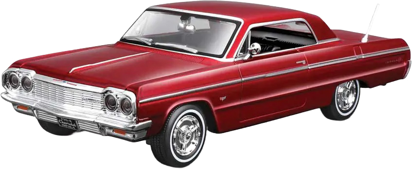 Mașină metalică de asamblat Maisto Assembly Line – Chevrolet Impala 1964, scara 1:26, bordo