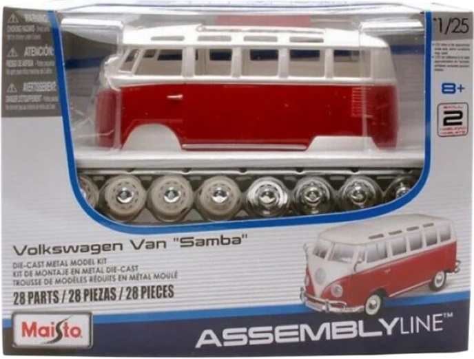 Mașină de asamblare din metal Maisto Assembly Line - Volkswagen Van Samba, 1:25