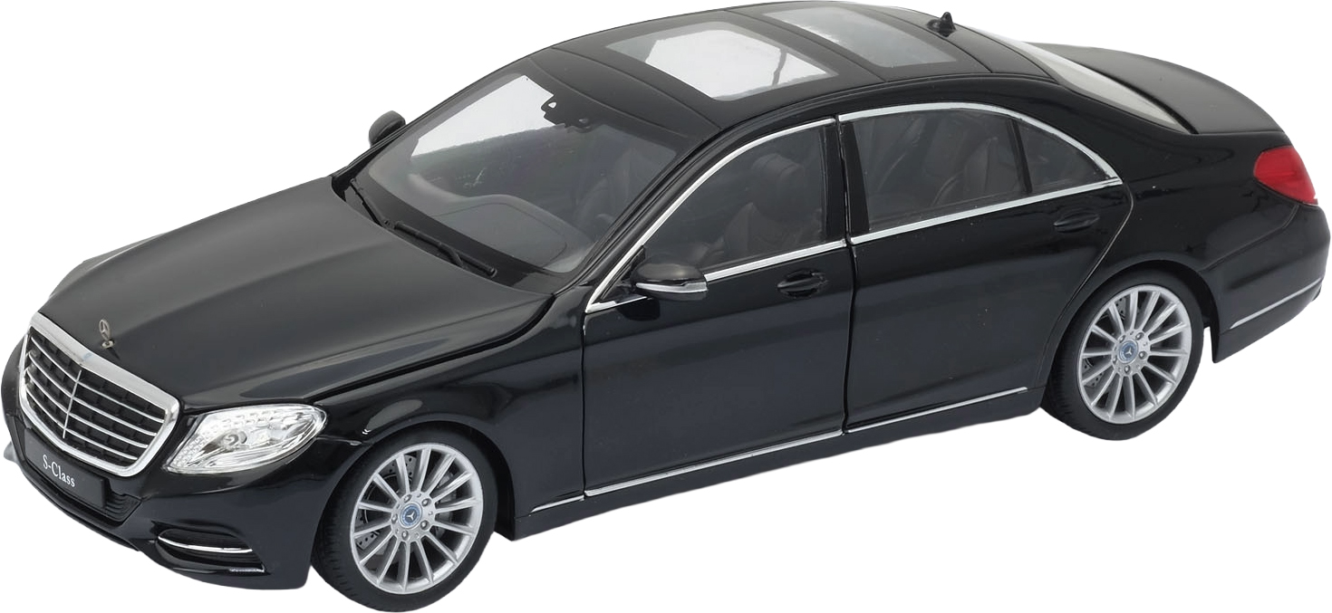 Mașină metalică Welly - Mercedes-Benz S-Class W222, negru, 1:24