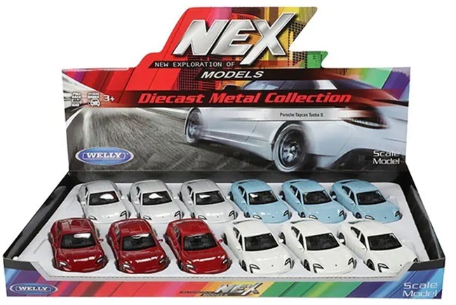 Mașinuță metalică Welly – Porsche Taycan Turbo S, scară 1:24