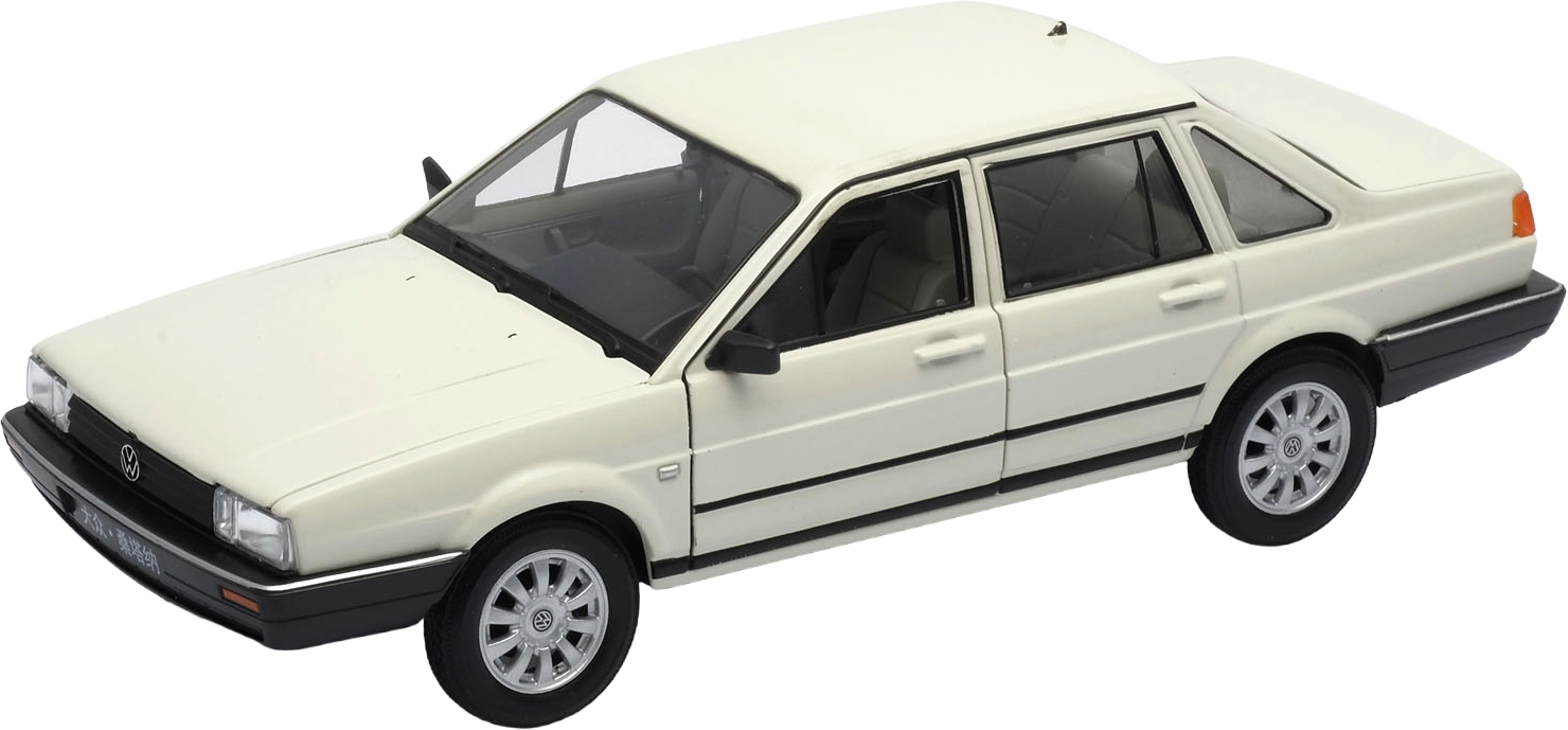 Mașină metalică Welly - Volkswagen Santana, alb, 1:24