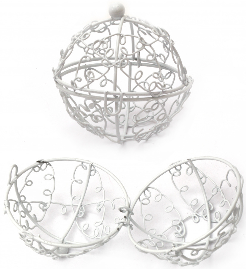 Cutie metalică Em Art - minge, 6 х 6 cm, alb