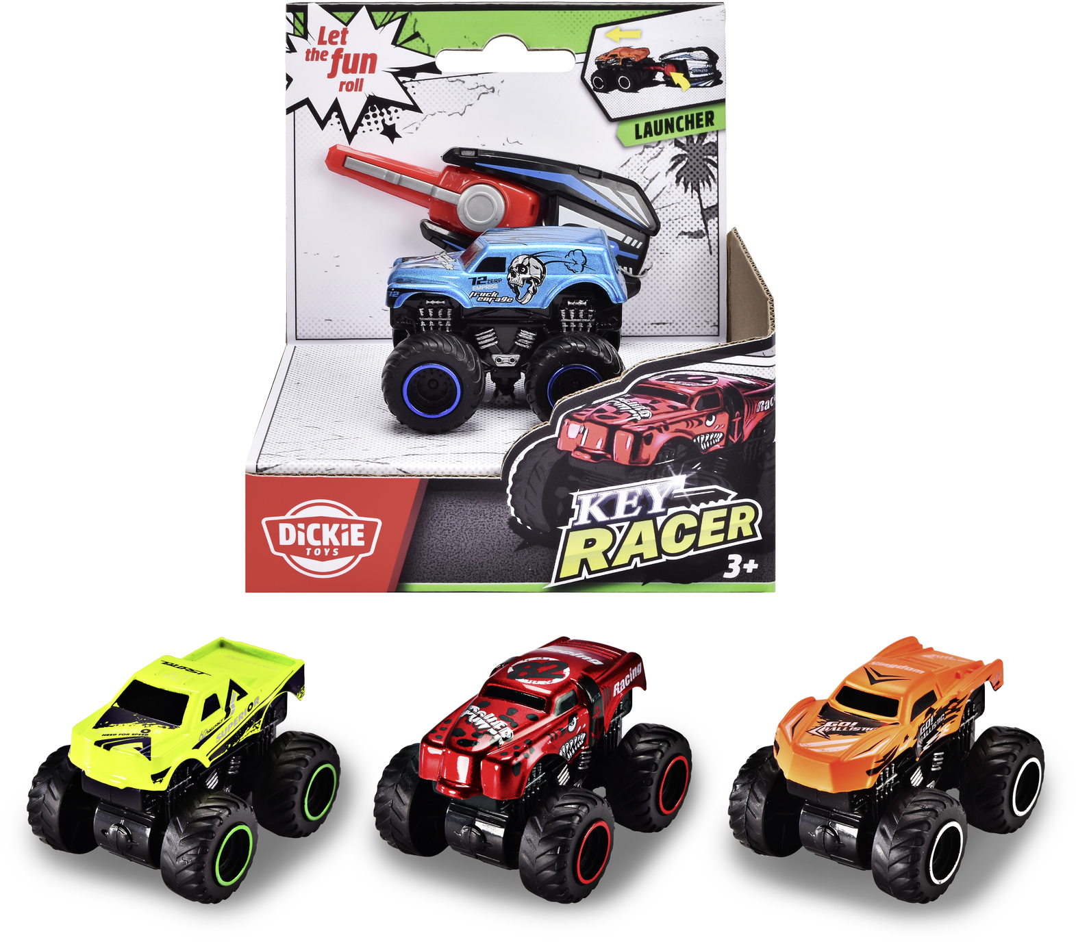 Mașină de curse metalică Dickie – Key Racer, 6.5 cm, sortiment