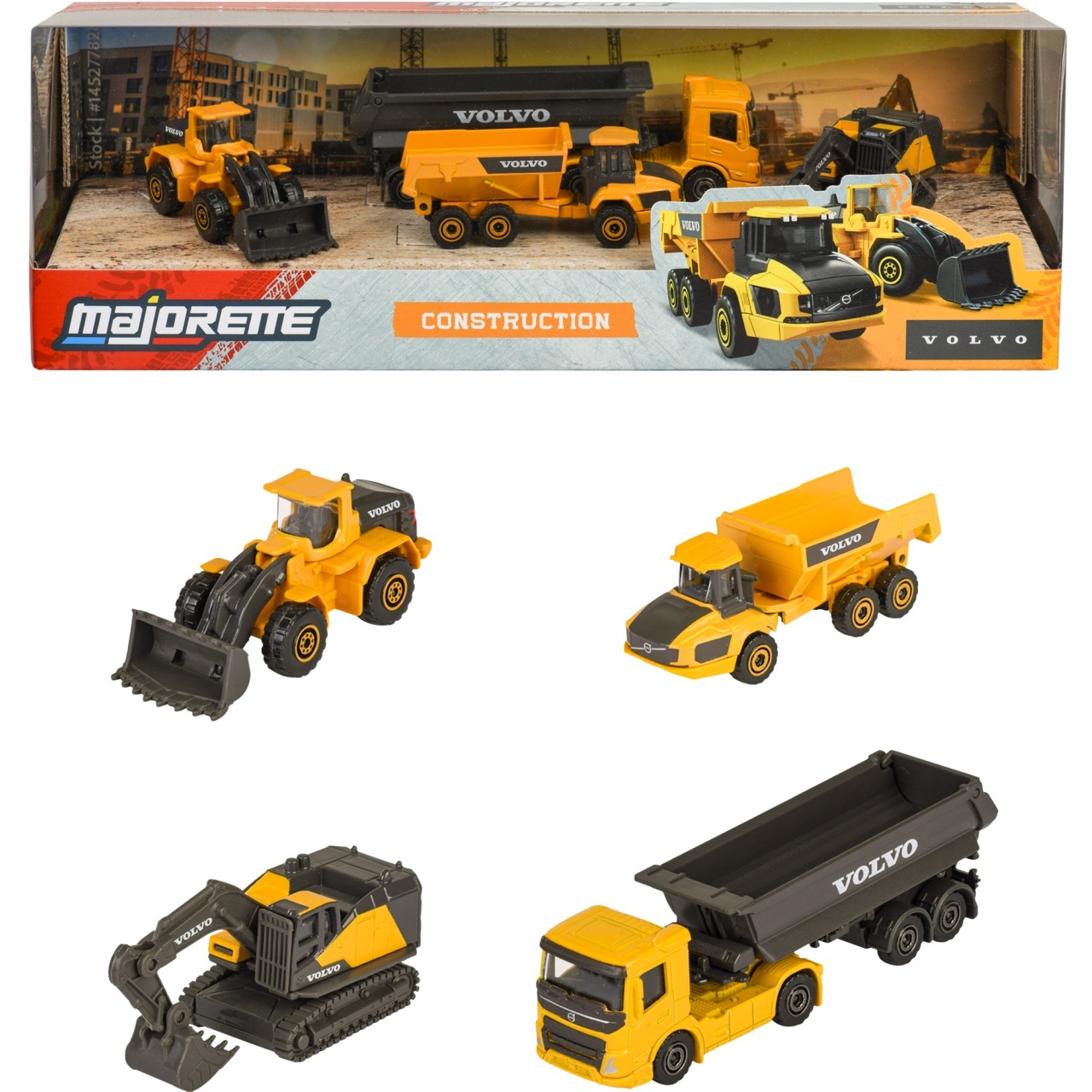 Vehicule de construcții metalice Majorette - Volvo Construction, 4 buc