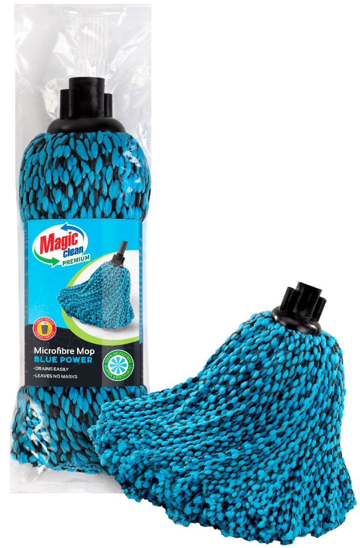 Mop de podea din microfibră  Magic Clean - Premium, Blue Power