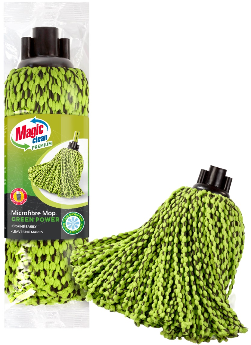 Mop de podea din microfibră  Magic Clean - Premium, Green Power