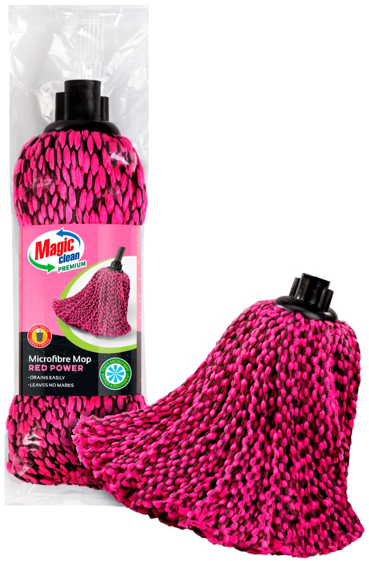 Mop de podea din microfibră  Magic Clean - Premium, Red Power