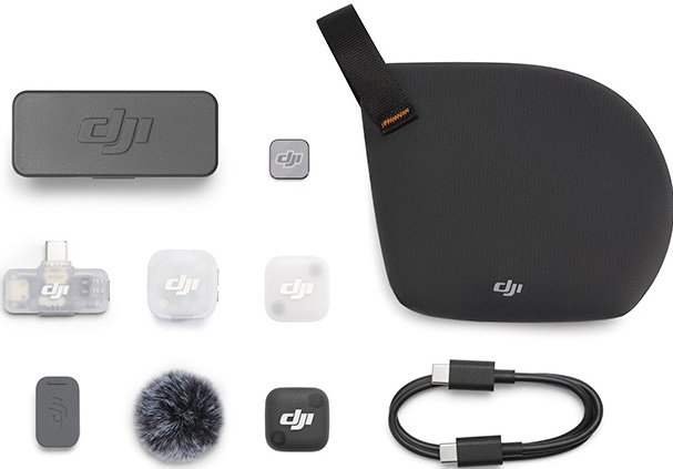 Microfon DJI - Mic Mini 2, 1 TX + 1 Mobile RX + Charging Case, negru