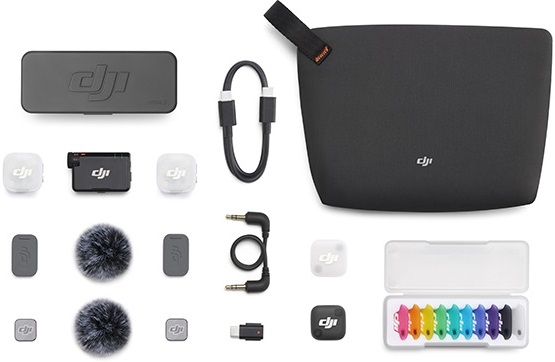 Microfon DJI - Mic Mini 2, 2 TX + 1 RX + Charging Case, negru