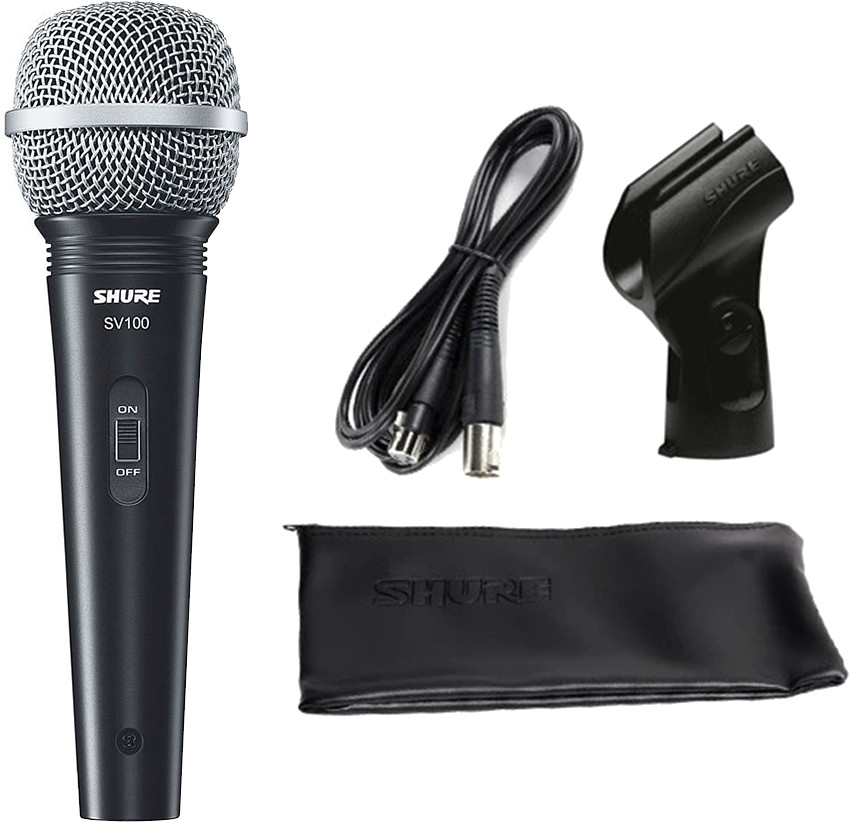 Microfon Shure - SV100A, cablu + clema + husa, negru