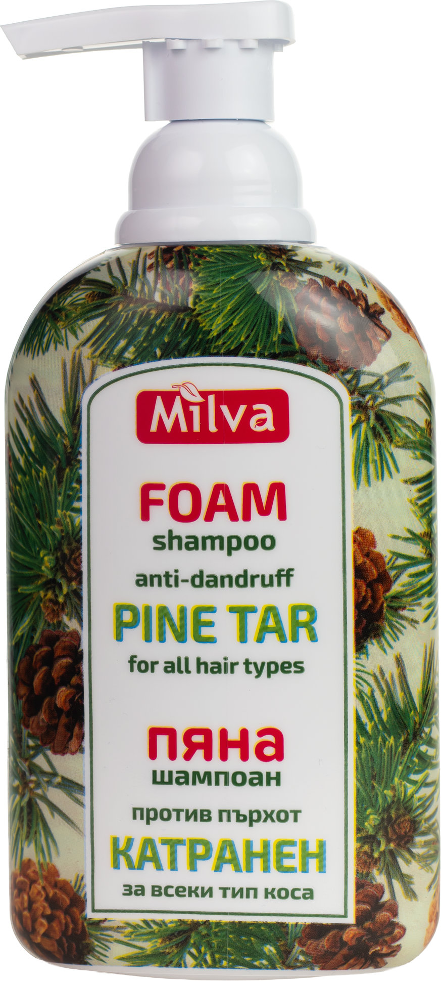 Milva Spumă-șampon pentru păr, gudron, 300 ml