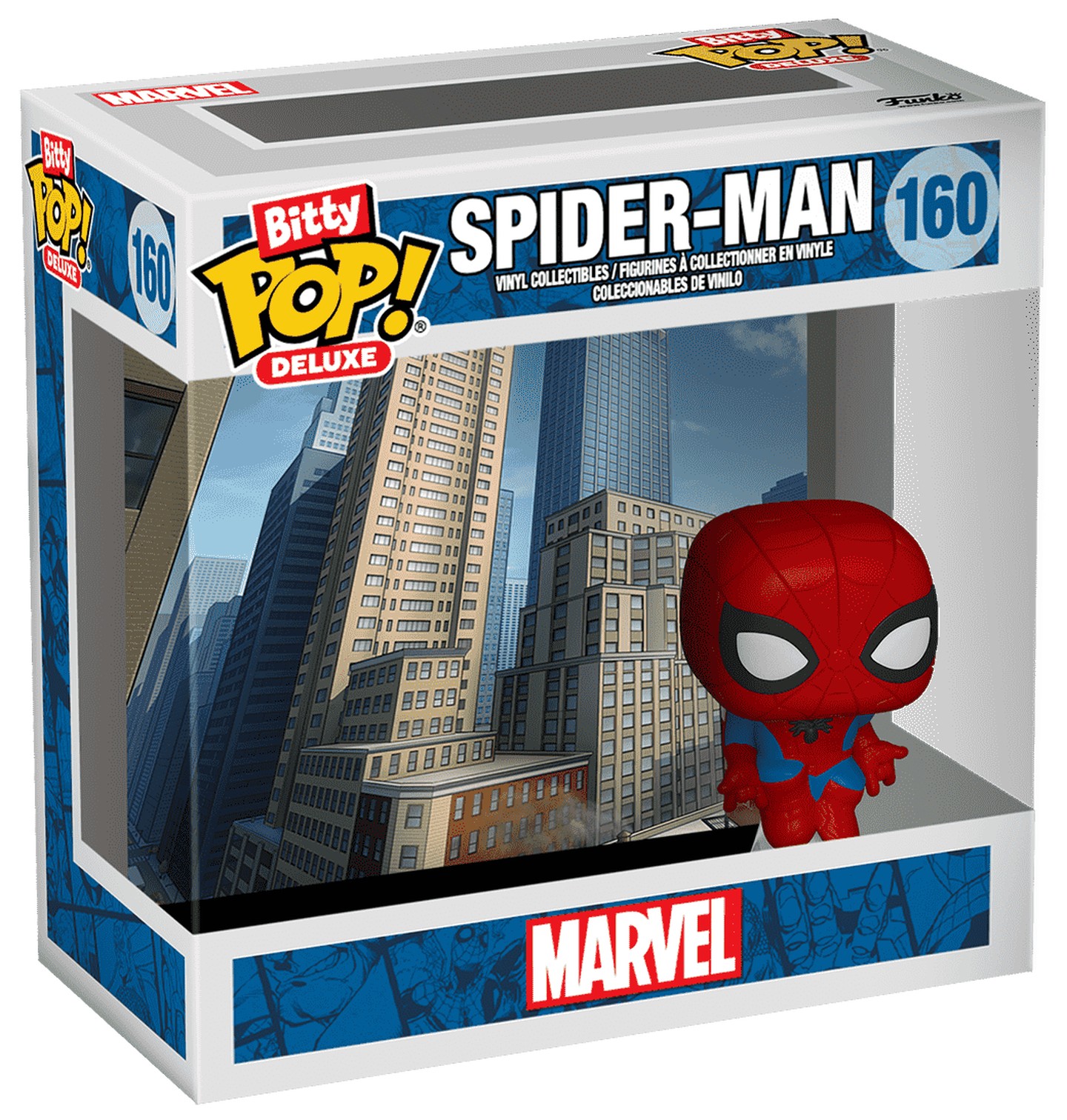 Mini-figurină Funko Bitty POP! Deluxe: Spider-Man - Spider-Man (Cityscape) #160