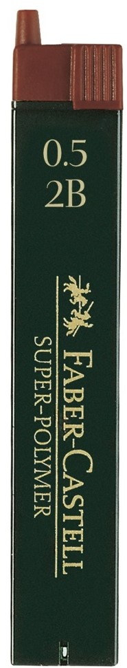 Graffiti de rezervă Mini Faber-Castell - Super-Polymer, 0.5 mm, 2B, 12 bucăți