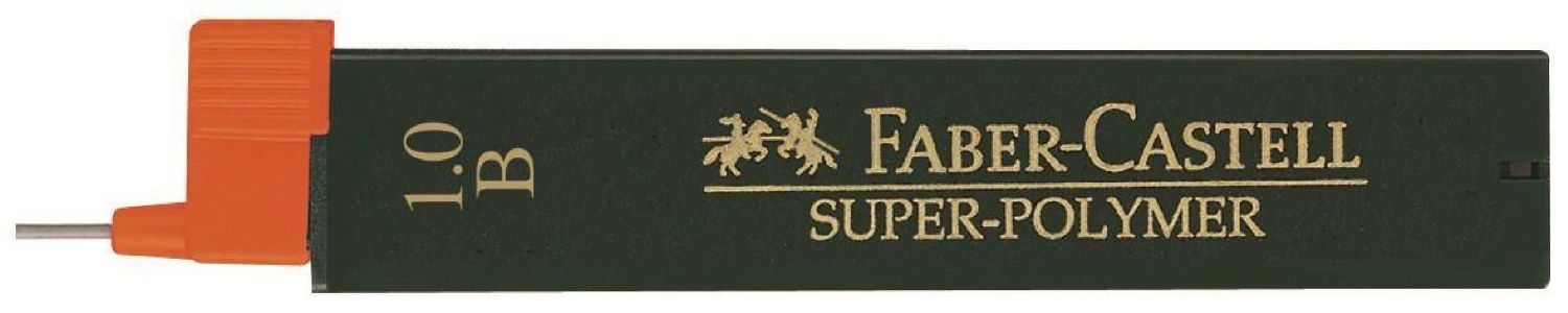 Graffiti de rezervă Mini Faber-Castell - Super-Polymer, 1.0 mm, B, 12 bucăți