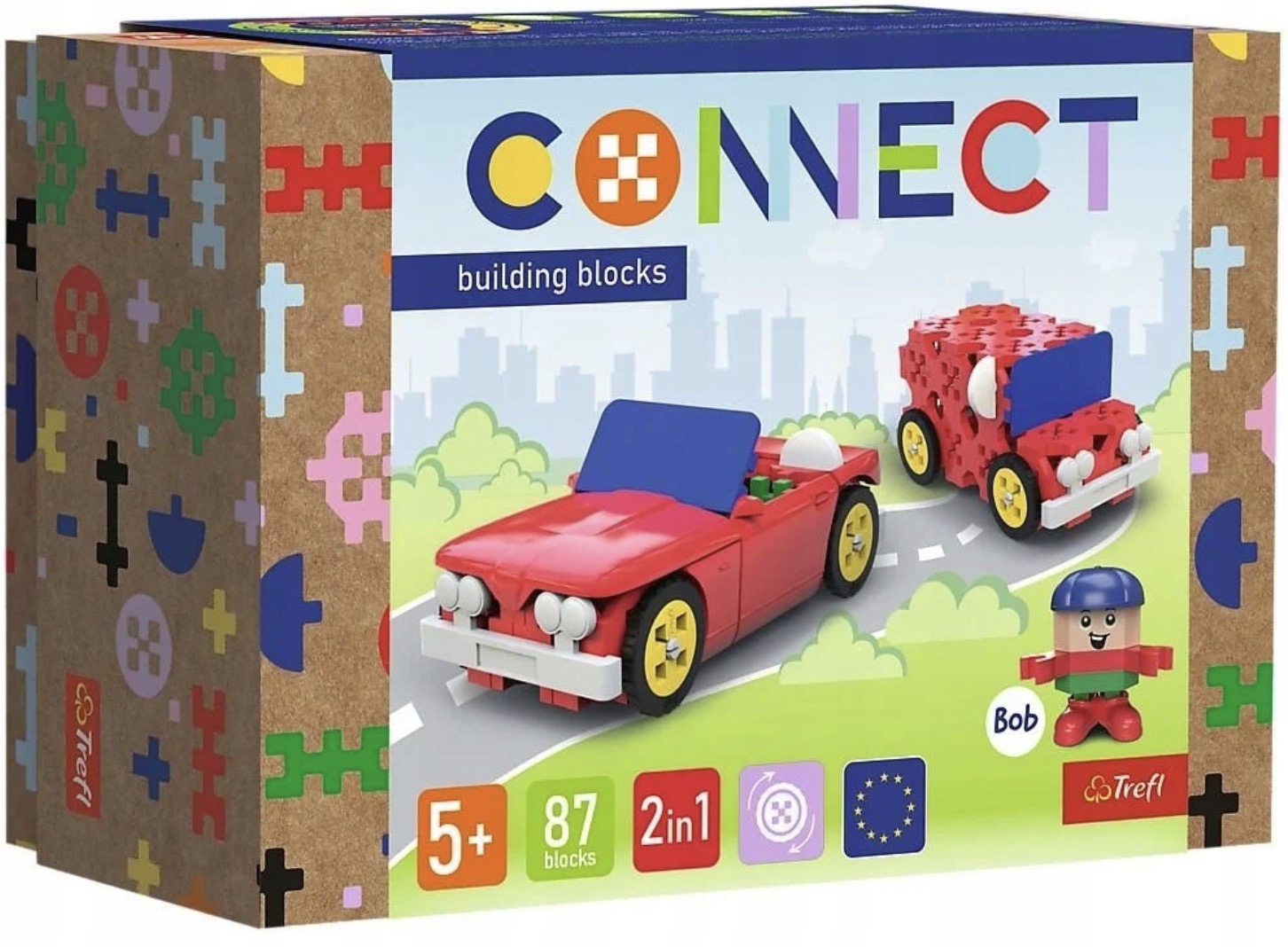 Mini constructor  2 în  1 Trefl Connect - Dubă decapotabilă/de livrare, 87 de piese
