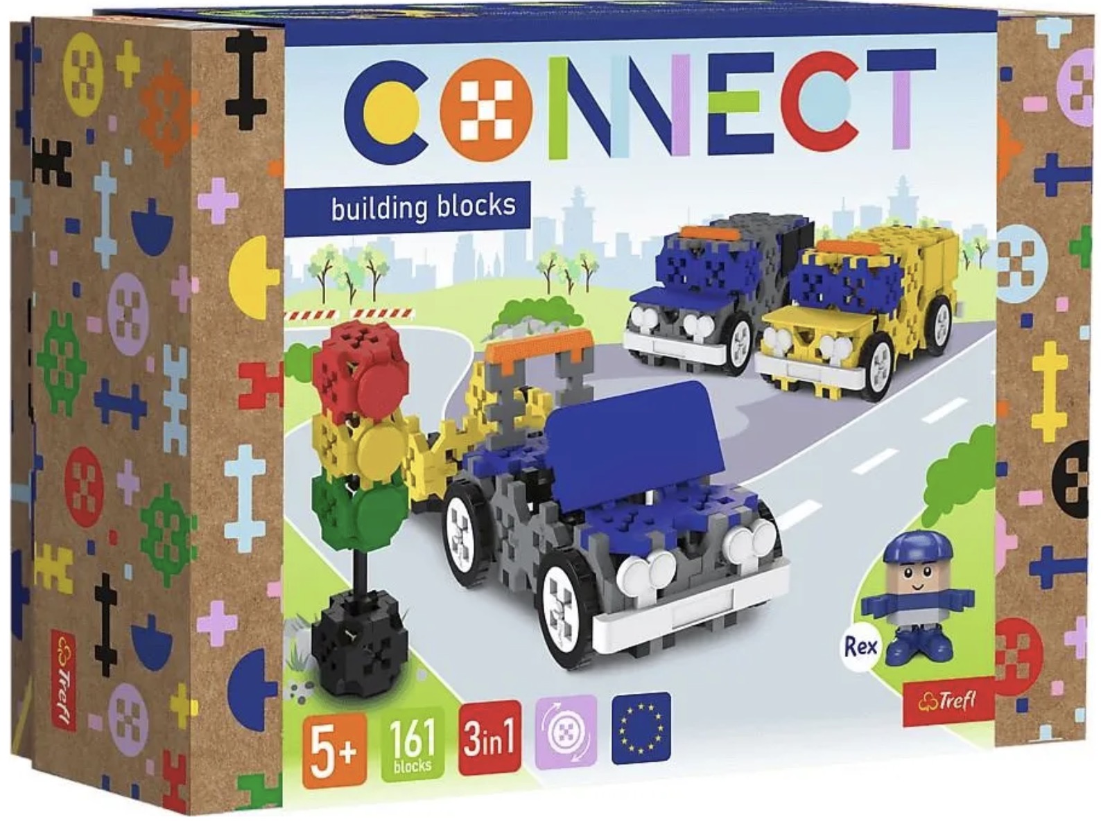 Mini constructor  3 în  1 Trefl Connect - Vehicule de urgență, 161 de piese
