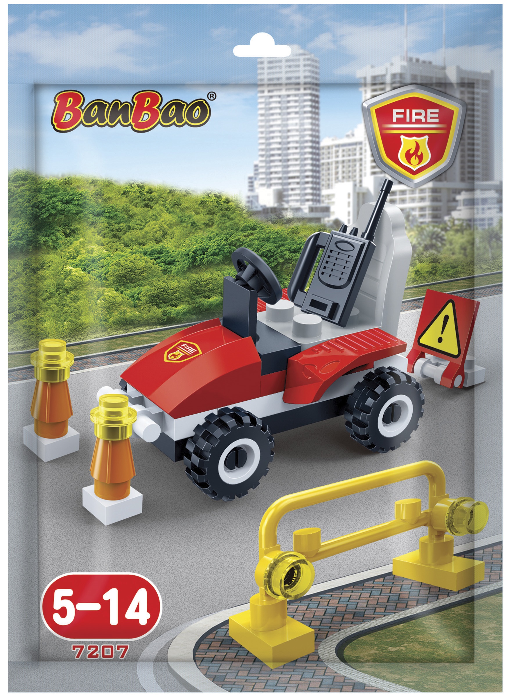 Mini set de construcții BanBao - Fireman Buggy, 33 de piese