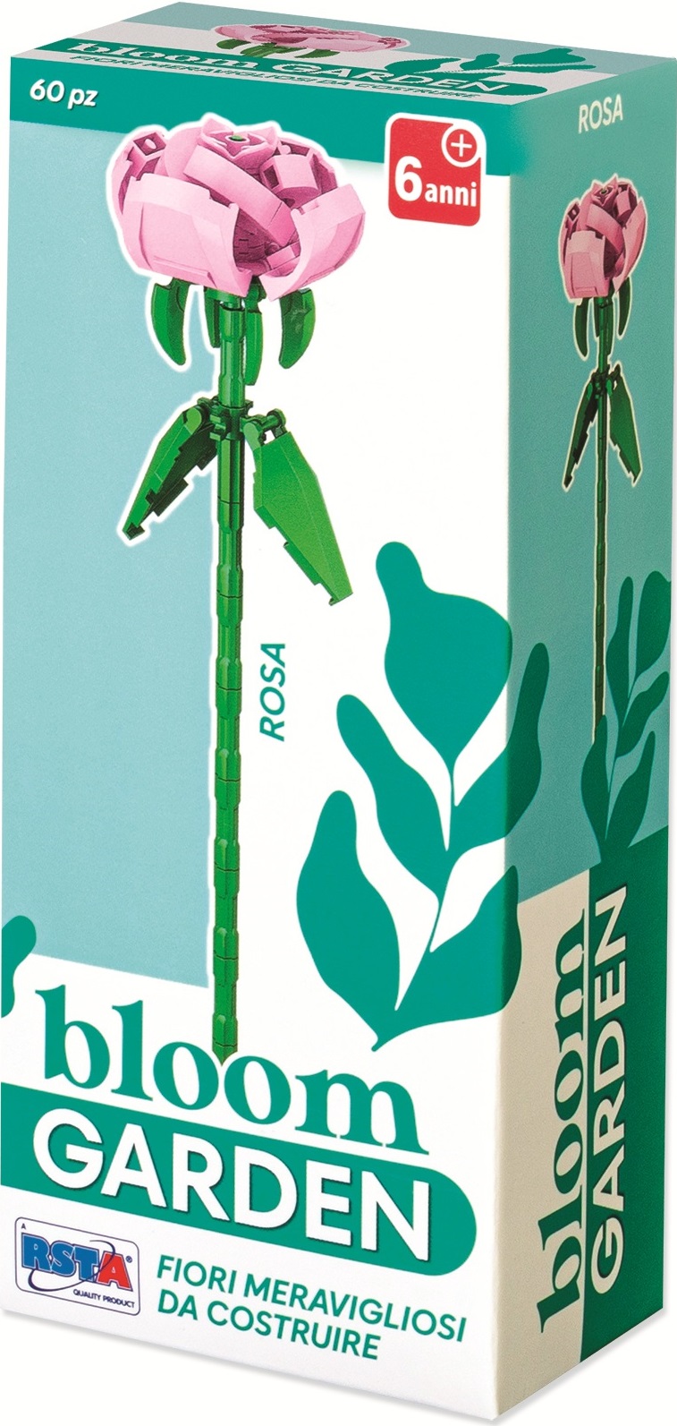 Mini constructor RS Toys Bloom Garden - Trandafir, 60 piese