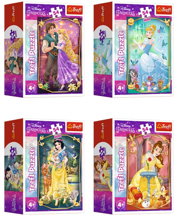 Mini puzzle Trefl din 54 de piese - Beautiful Princesses, dortiment