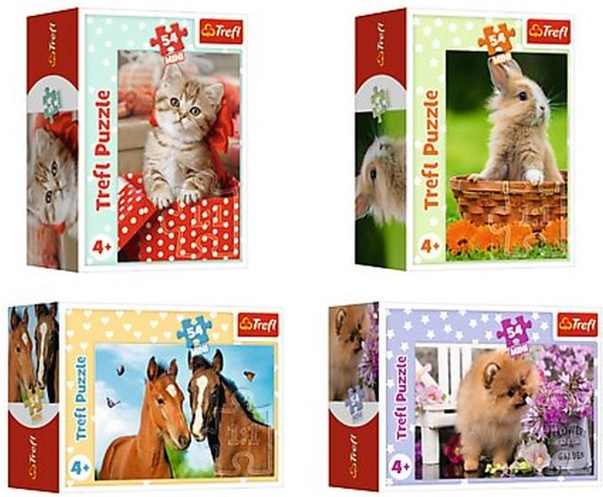 Mini puzzle Trefl din 54 de piese - Animals, sortiment