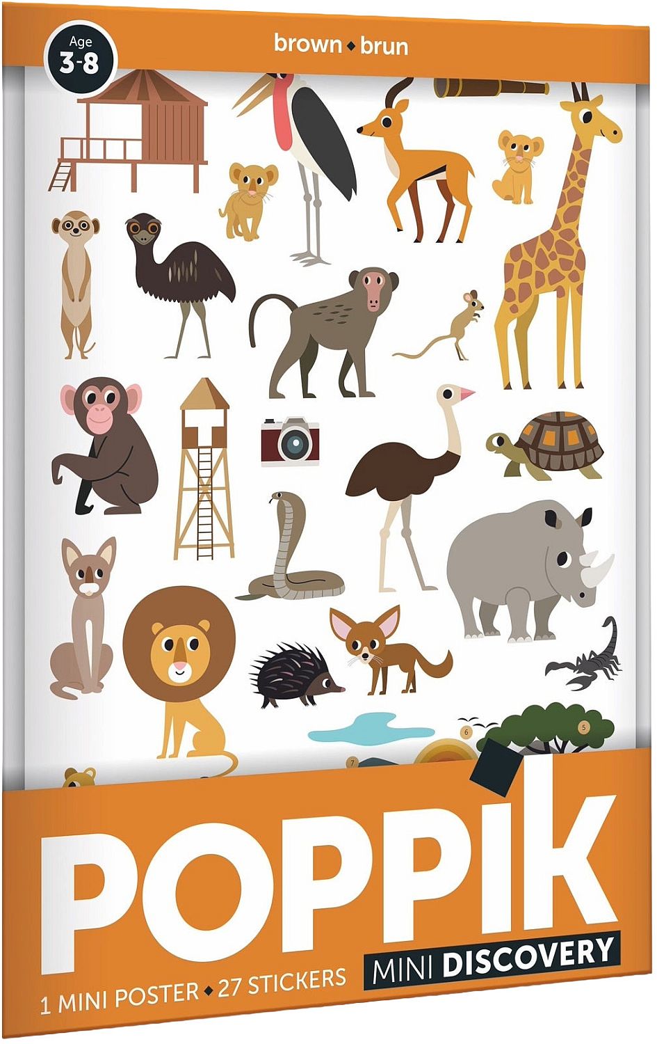 Mini poster cu stickere Poppik Discovery - Savannah