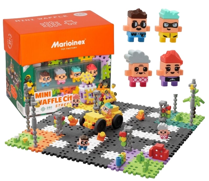 Mini constructor de vafe Marioinex - Centru oras, intersectie, 280 de piese