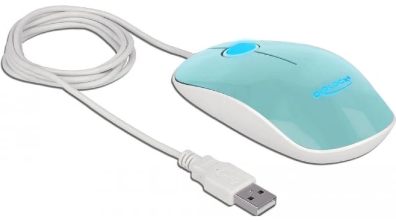 Mouse DeLock – 12538, optic, turcoaz