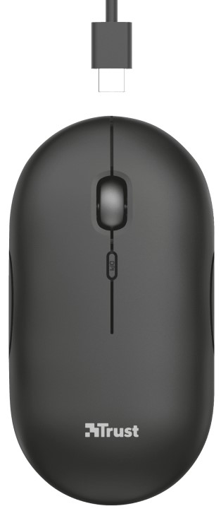 Mouse Trust - Puck, wireless, negru