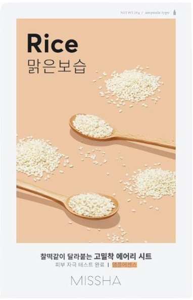 Missha Airy Fit Mască de față cu folie Rice, 19 g