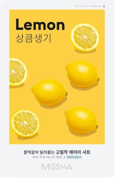 Missha Airy Fit Mască de față cu folie Lemon, 19 g